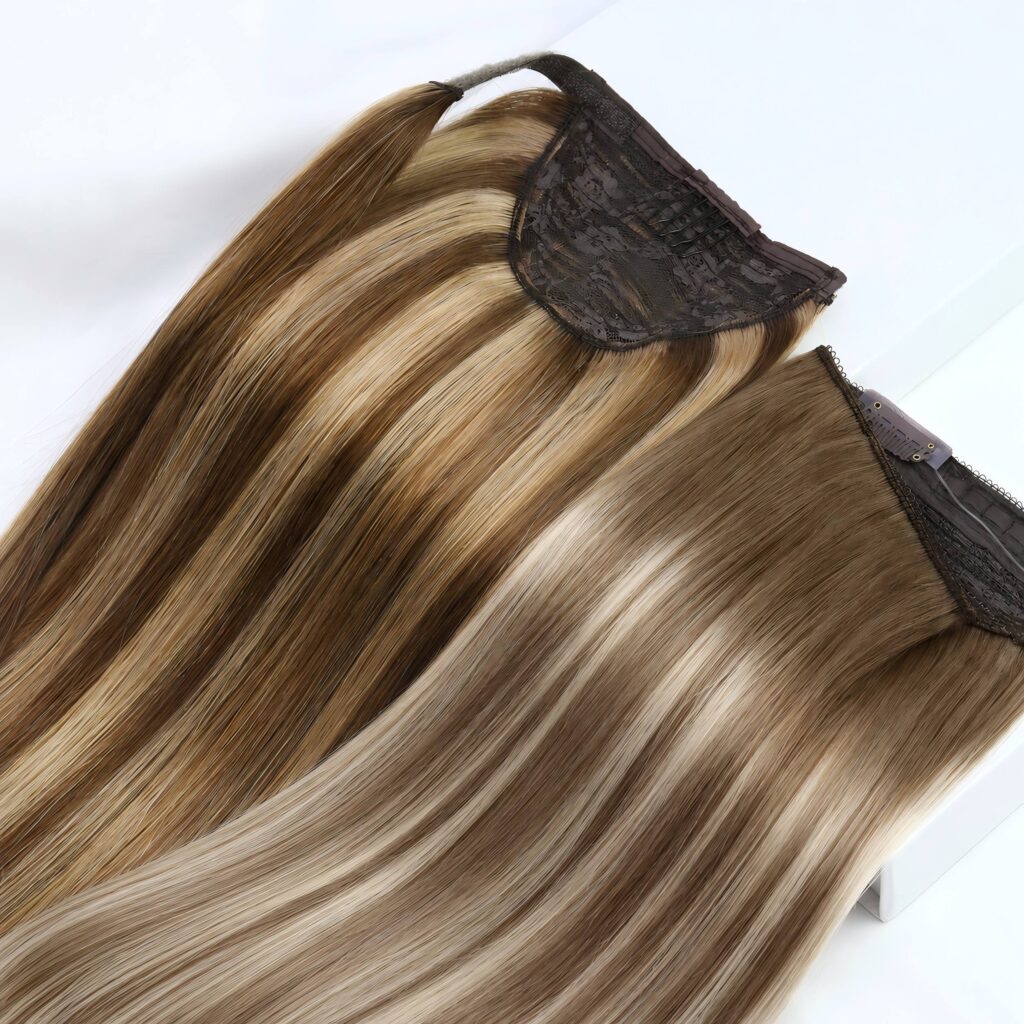 ponytail and halo hair extensions